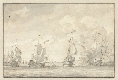 海戦 作： Willem van de Velde (II)