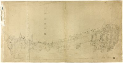 オランダ・ガレオン船の建造図面 作： Willem van de Velde I