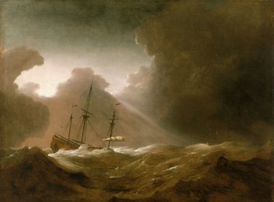 嵐の前にうろつくオランダ船 1690年頃 油彩・カンヴァス 作： Willem van de Velde the Younger