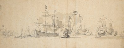 オランダ艦隊の作戦会議、1665年5月？ 作： Willem van de Velde the Younger