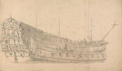 イギリスの軍人、スターボード クォーター ビュー: おそらく勝利 作： Willem van de Velde the Younger