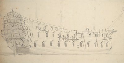 イギリス人4等兵の肖像 1685年頃（黒鉛、灰色水彩） 作： Willem van de Velde the Younger