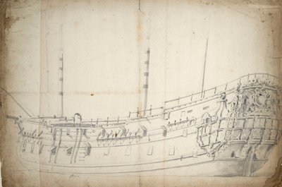 英国製2階建ての肖像 作： Willem van de Velde the Younger