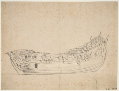 ジェームズ・ガレー号 "の肖像 1676年頃（オフセット、鉛筆、水彩） 作： Willem van de Velde the Younger
