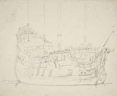 サクセス号の肖像」1675年頃（鉛筆画） 作： Willem van de Velde the Younger