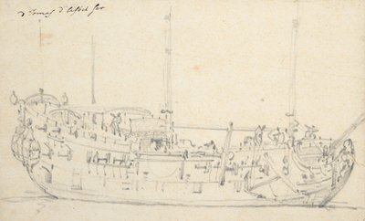 トーマスとエリザベス」の肖像、1690年頃（黒鉛画） 作： Willem van de Velde the Younger