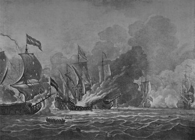 ロイヤルジェームズのバーニング、c1700 作： Willem van de Velde the Younger