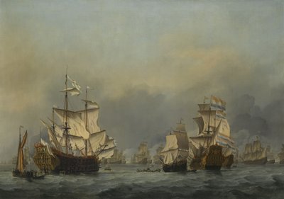 四日間の戦いc。 1670 作： Willem van de Velde the Younger