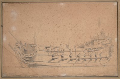 プレイ賞」 1689年頃（黒鉛、灰色水彩） 作： Willem van de Velde the Younger