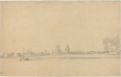 オランダの町（デルフト？）の眺め 作： Willem van de Velde the Younger