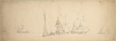 海に浮かぶオランダ船、1665年5月28日-6月7日 作： Willem van de the Elder Velde