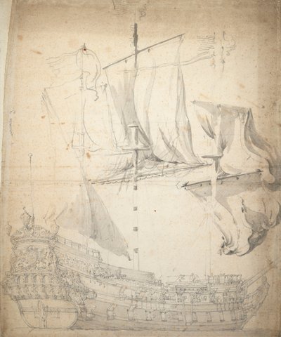 Kampveere」の肖像画（？ 作： Willem van de the Elder Velde