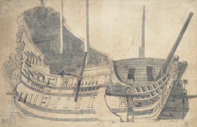 ヤールスフェルト」の肖像、1665年頃（黒鉛、灰色水彩） 作： Willem van de the Elder Velde