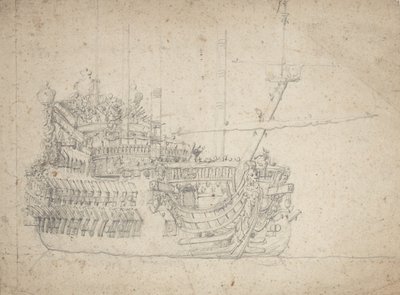 フランス製2階建ての肖像 作： Willem van de the Elder Velde
