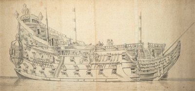 トレ・フォルディグの肖像》1659年頃（グレー・ウォッシュ） 作： Willem van de the Elder Velde