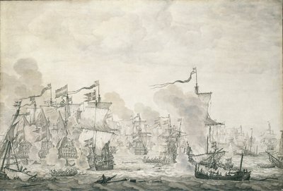サウンドの戦い、1658年10月29日～11月8日、1660年頃（油絵） 作： Willem van de the Elder Velde