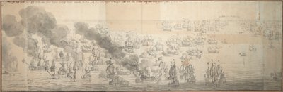 テクセル海峡の戦い（Kijkduin） 作： Willem van de the Elder Velde