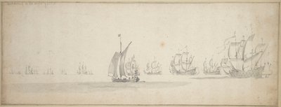 スコットランド沿岸に向かうオランダ艦隊 作： Willem van de the Elder Velde