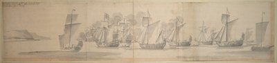 カレーからドーバーへのモデナ公マリアの航路、1673年11月21日／12月1日 作： Willem van de the Elder Velde