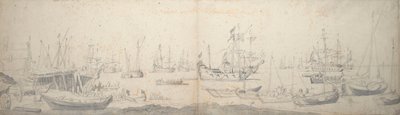 ヴァイスシュイッツ、テクセル島のカーグとオランダ船籍の船員たち 作： Willem van de the Elder Velde