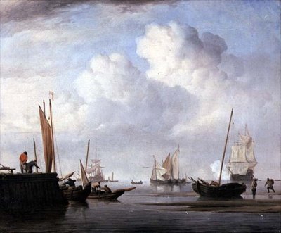 漁船とその他の帆船（油彩・キャンバス 作： Willem van de Velde the Younger