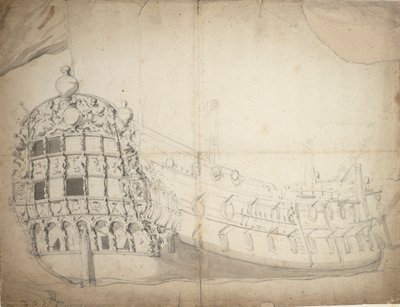 英国製2階建ての肖像 作： Willem van de Velde the Younger