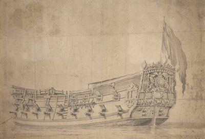 プロヴィデンス号」の肖像 1661年頃（黒鉛、灰色水彩） 作： Willem van de Velde the Younger