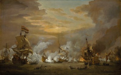 テクセル島の戦い 作： Willem van de Velde the Younger
