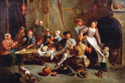 カードプレーヤーとインのインテリア 作： Willem van the Elder Herp