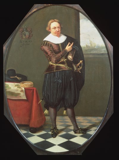 インテリアの船員の肖像画 作： Willems Witringa Harmen