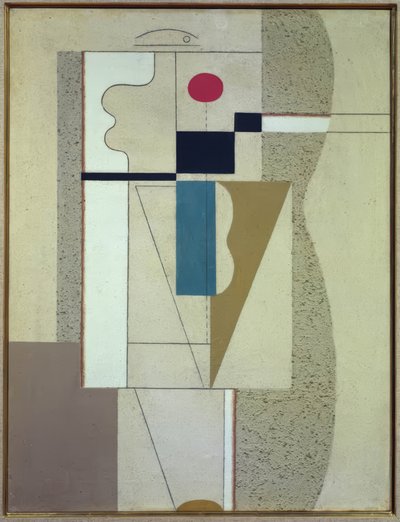 Figur mit roter Ellipse von Willi Baumeister