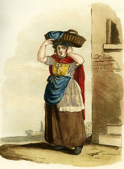 魚売りの女性、イギリスイギリスのエングレーヴィング 作： William (after) Alexander
