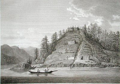 ビュート運河入り口の友好的なインディアンの村、J.ランドシーア作、1790～99年頃（エングレービング） 作： William (after) Alexander