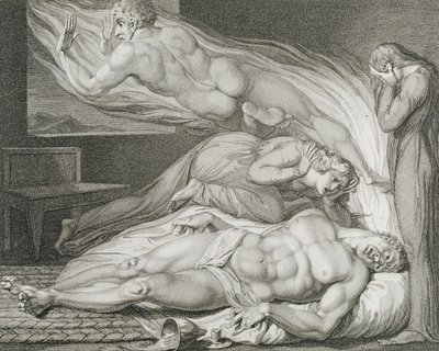 強い邪悪な男の死、pl.6、ウィリアム・ブレイク（1757-1827）による「The Grave、A Poem」のイラスト、Luigi Schiavonetti（1765-1810）によって彫刻 作： William (after) Blake