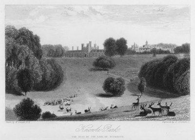 プリマス伯爵の居城、ノウル・パーク(彫刻) 作： William (after) Daniell