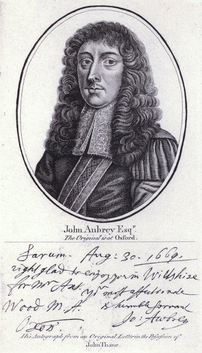 ジョン・オーブリー（イギリスの古物商、自然哲学者、作家）（エングレーヴィング 作： William (after) Faithorne