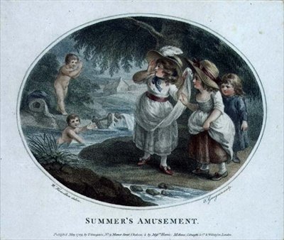 トーマス・ゴーギャン（1748-1812）が彫って出版した「夏の娯楽」。 作： William (after) Hamilton