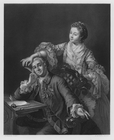 Garrick and His Wife（ロイヤル・コレクションの絵より）（エングレーヴィング 作： William (after) Hogarth