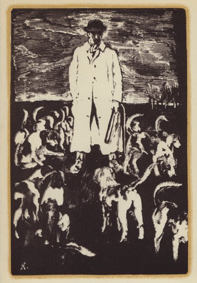 ジークフリート・サスーンによる「キツネ狩りの男の回顧録」の挿絵（木版画） 作： William (after) Nicholson