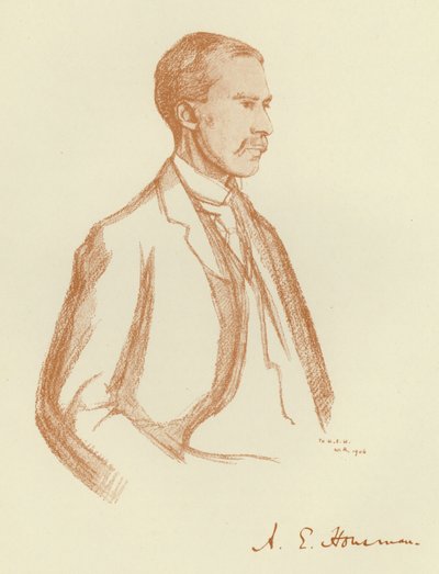 A・E・ハウスマン 肖像画（リトグラフ 作： William (after) Rothenstein
