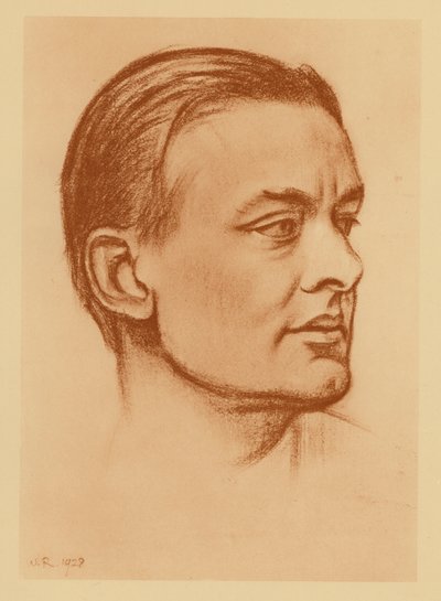 T・S・エリオットの肖像（リトグラフ） 作： William (after) Rothenstein