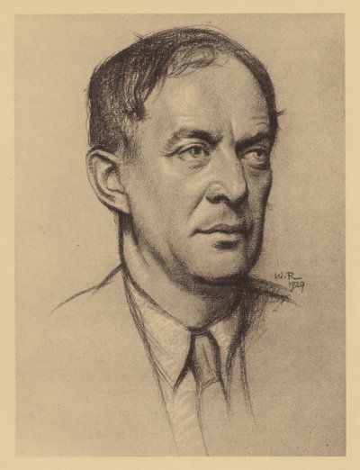 ウォルター・デ・ラ・メアの肖像（リトグラフ） 作： William (after) Rothenstein