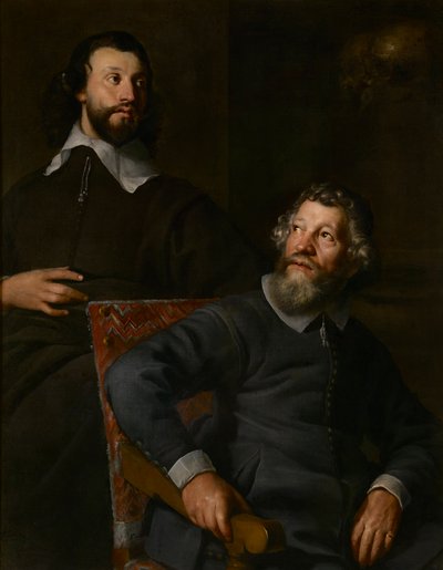 ニコラスストーンと彼の息子と呼ばれる2人の紳士の肖像画（キャンバスに油彩） 作： William (attr. to) Dobson