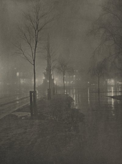 濡れた夜」（コロンバス・サークル、ニューヨーク、1899年 作： William A. Fraser