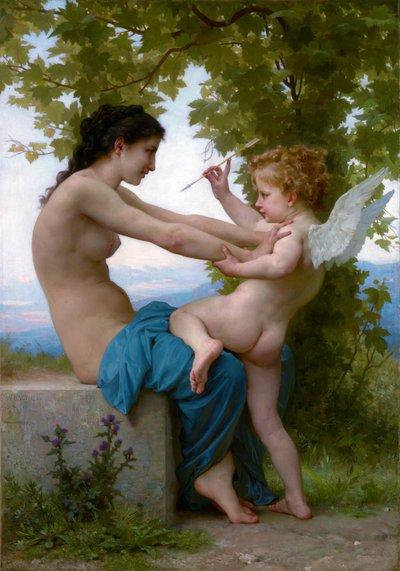 エロスから身を守る少女 作： William Adolphe Bouguereau