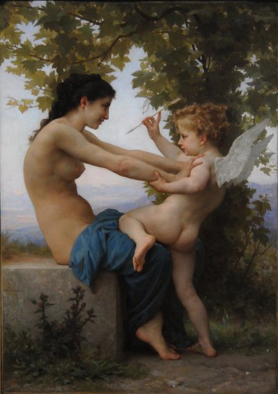 エロスから身を守る少女1880 作： William Adolphe Bouguereau