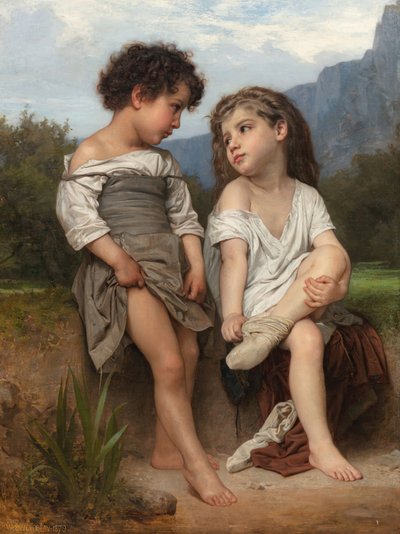 小川の端で 作： William Adolphe Bouguereau