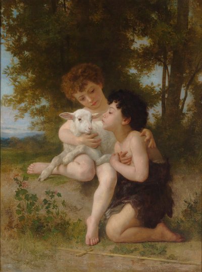 子羊と一緒の子供たち 作： William Adolphe Bouguereau