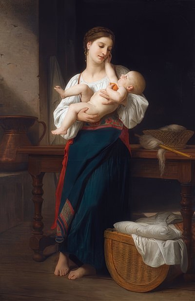 最初の優しさ 作： William Adolphe Bouguereau