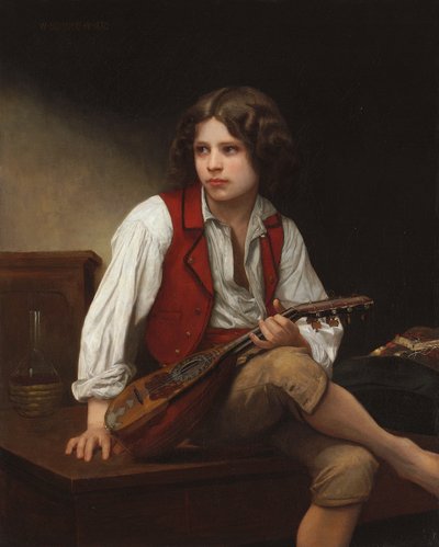 マンドリンのイタリア語、1870 作： William Adolphe Bouguereau